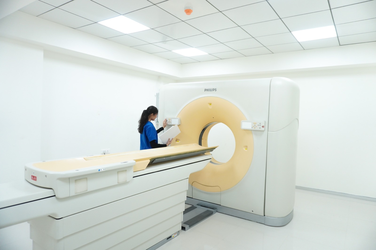 The CT scanner at Even Hospitals, Race Course Road, Bengaluru